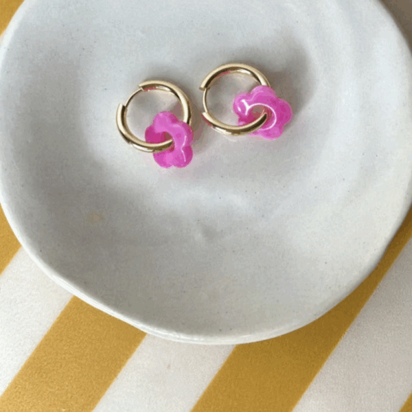 Boucles d'oreilles enfant "Les Mini Flowers" rose