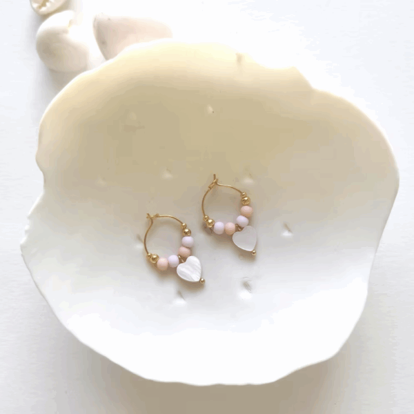 Boucles d'oreilles enfant "Les Chanceuses Coeur"