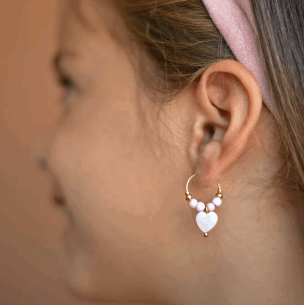 Boucles d'oreilles enfant "Les Chanceuses Coeur" – Image 2